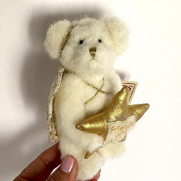 Boyds Bears Friends Are Angels White Gold Star Wings Ornament - Picture 4 of 11